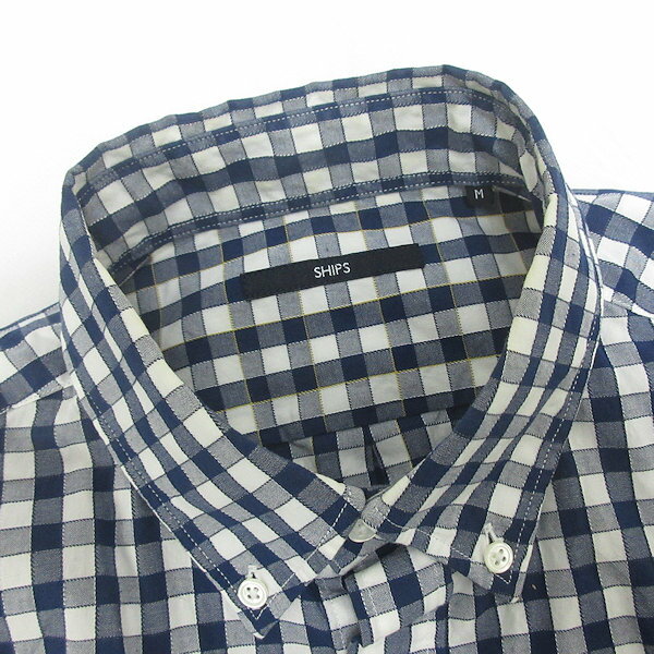 G■シップス/SHIPS 長袖シャツ/ギンガムチェック【M】紺/men's/84【中古】■