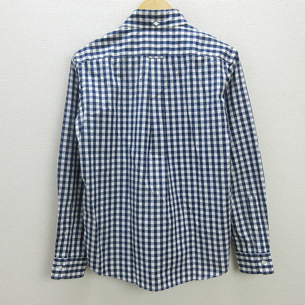 G■シップス/SHIPS 長袖シャツ/ギンガムチェック【M】紺/men's/84【中古】■