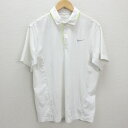 G■ナイキ/NIKE GOLF DRY-FIT 半袖ポロシャツ/ゴルフウエア【L】白/men's/84【中古】■