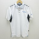 G■ツアーステージ/TOURSTAGE 半袖ドライポロシャツ/ゴルフウェア【M】白/men's/96【中古】■