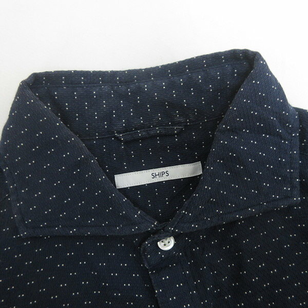 G■シップス/SHIPS 長袖シャツ/コットン【L】紺/men's/99【中古】■