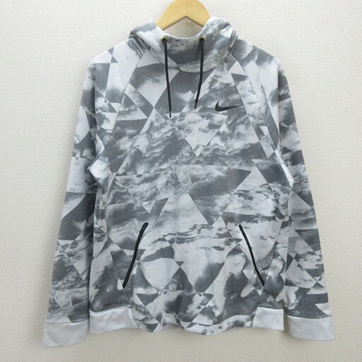 G■ナイキ/NIKE DRI-FIT ドライ ハイパーフーディープルオーバーパーカー/860506【XL】白灰/men's/34【中古】■ G■ナイキ/NIKE DRI-FIT ドライ ハイパーフーディープルオーバーパーカー/860506【XL】白灰/men's/34【中古】■