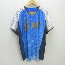 G■Majestic社製/埼玉西武ライオンズ 応援ユニフォーム/応援グッズ■青【L】MENS/野球/8【中古】■