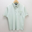 D■パラディーゾ/PARADISO 胸ポッケト付き 半袖ポロシャツ ゴルフウェア【M】緑/MENS/140【中古】■