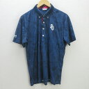 G■フィラ/FILA GOLF 半袖ポロシャツ/ゴルフウェア【L】紺/men's/84【中古】■