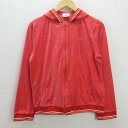 G■ラコステ/LACOSTE ベロアフルジップパーカー【42】赤系/LADIES/93【中古】■(4)