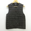 Q■ユニクロ/UNIQLO インナーダウンベスト■茶【メンズS】MENS/56【中古】