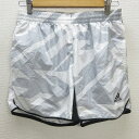 D■アディダス/adidas 総柄トレーニングパンツ/ショーパン【L】白 灰/MENS/115【中古】