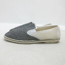 Q■スペイン製【 43 】ムッシュニコル/NICOLE 編み込みスリッポンシューズ■白MENS/21【中古】(4)