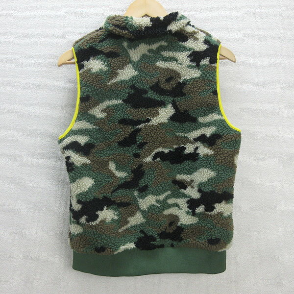 G■ロデオクラウンズ/RODEO CROWNS ボアベスト/迷彩柄【M】緑系/LADIES/15【中古】■