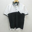 G■ケンゾー/KENZO GOLF 半袖ポロシャツ/ゴルフウェア【3】白黒/men's/69【中古】■(4)