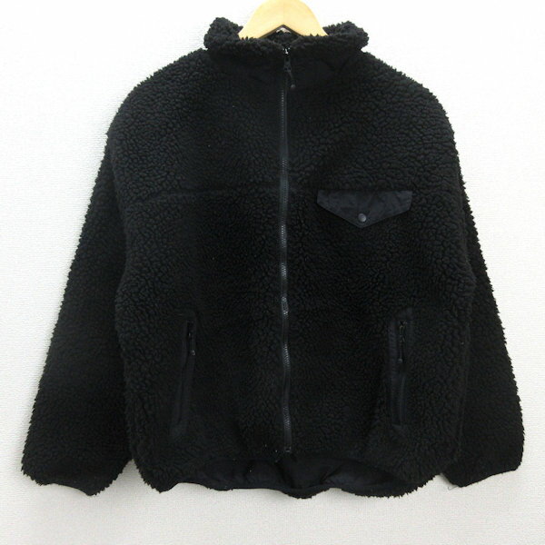 D■フリークスストア/FREAKS STORE フリースボアジャケット JKT【F】黒/MENS/38【中古】
