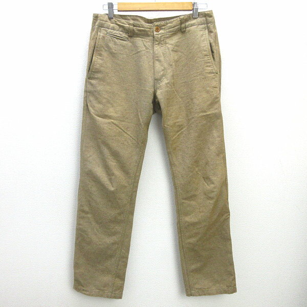 C■ジャーナルスタンダード/JOURNAL STANDARD 細かなツイード柄 コットンパンツ【M】茶/MENS■124【中古】■