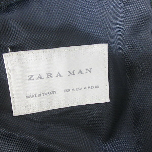 D■ザラマン/ZARAMAN タータンチェック柄 コート JKT【USA M】紺黒緑/MENS/43【中古】