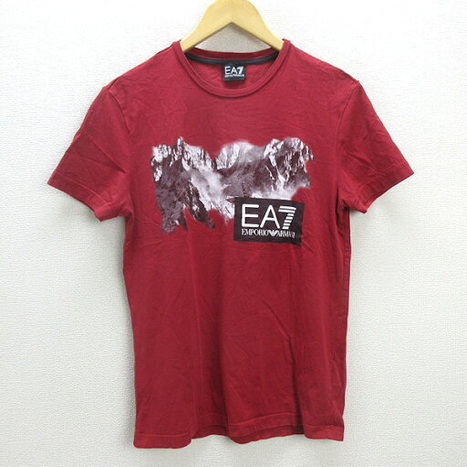 G■エンポリオアルマーニ/EMPORIO ARMANI プリントTシャツ/コットン【USA/S】赤/men's/91【中古】■ G■エンポリオアルマーニ/EMPORIO ARMANI プリントTシャツ/コットン【USA/S】赤/men's/91【中古】■