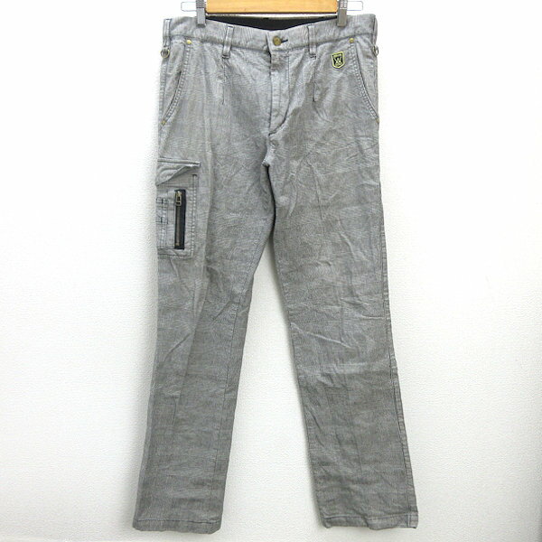 H■エドウィン/EDWIN GOLF KG503 グレンチェック柄 ゴルフパンツ【L】灰色/MENS■52【中古】