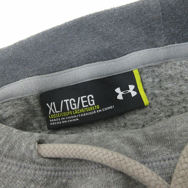 G■アンダーアーマー/UNDER ARMOUR プルオーバーパーカー裏起毛【XL】灰/men's/27【中古】■