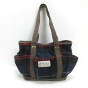 Q■ベミジBEMIDJI × NIKO AND チェック柄ウール キャンバストートバッグ/ハンドBAG■31【中古】