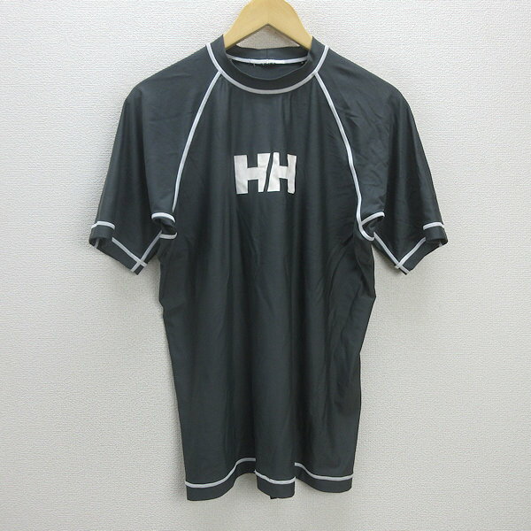 G■ヘリーハンセン/HELLY HANSEN ラッシュガード ショートスリーブ/HE81510【XL】灰/men's/60【中古】■