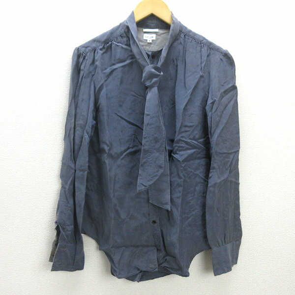 Paul Smith 　ボウタイブラウス ウィメンズ サテンボウタイ ブラウス（ネイビー） ｜ポール・スミス