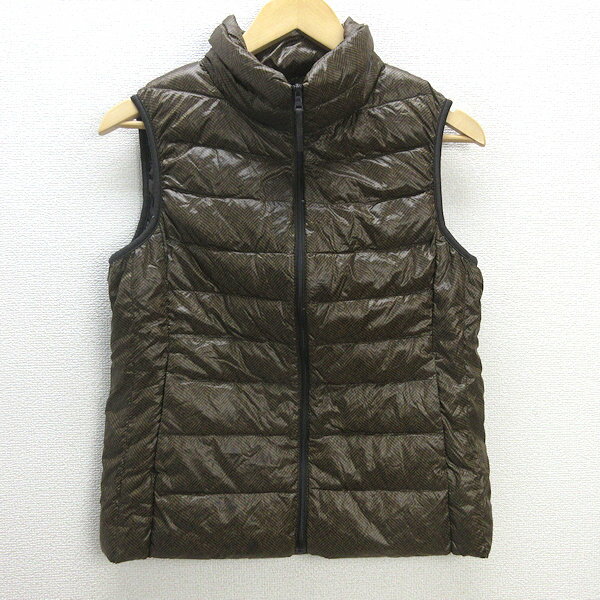 U■ユニクロ/UNIQLO ウルトラライトダウンベスト/217-079256【L】茶系/LADIES/13【中古】■