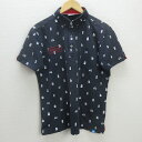 G■アディダス/adidas GOLF 半袖BDポロシャツ/ゴルフウェア【O】紺系/men's/126【中古】■(4)