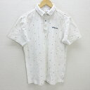 G■アディダス/adidas GOLF 鹿の子地ポロシャツ/ゴルフウェア【L】白/men's/110【中古】■(4)