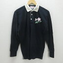 G■カンタベリー/CANTERBURY OFFICIALPARTNER ラガーシャツ/長袖【M】紺/men's/32【中古】■