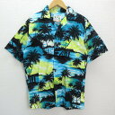 ◇ハワイ製 KY'S 総柄 オープンカラー半袖アロハシャツ【M】/MENS/47【中古】(4)