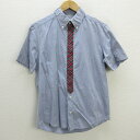 z■ビームス/BEAMS QUALITYCLOTHES 半袖BDシャツ/チェック柄【M】水色/men's/3【中古】■