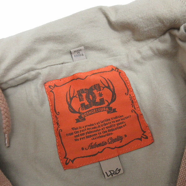 H■DCシューズ/DC Shoes ダック地 フーディジャケットJKT【L】ベージュ/MENS■27【中古】