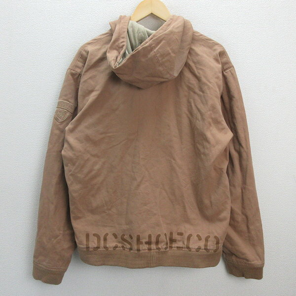 H■DCシューズ/DC Shoes ダック地 フーディジャケットJKT【L】ベージュ/MENS■27【中古】