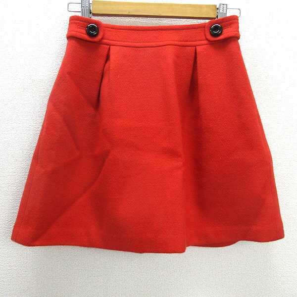 G■バーバリー/Burberry bluelabel ウールスカート/ひざ上【38】赤/LADIES/118【中古】■