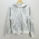 H■バル/bal 総柄プリント フルジップパーカ スウェット【L】白/MENS■60【中古】