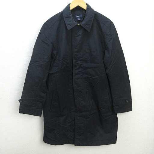 D■ランズエンド/LANDS'END 中綿入り ステンカラーコート【M】黒/MENS■124【中古】 D■ランズエンド/LANDS'END 中綿入り ステンカラーコート【M】黒/MENS■124【中古】