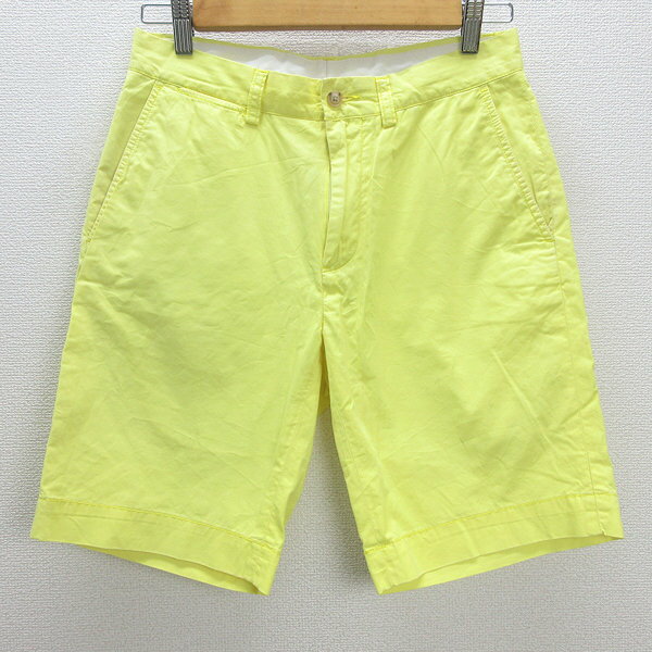 H■ポロ ラルフローレン/POLO RalphLoren コットンショーツ ハーフパンツ【28】黄/MENS■12【中古】