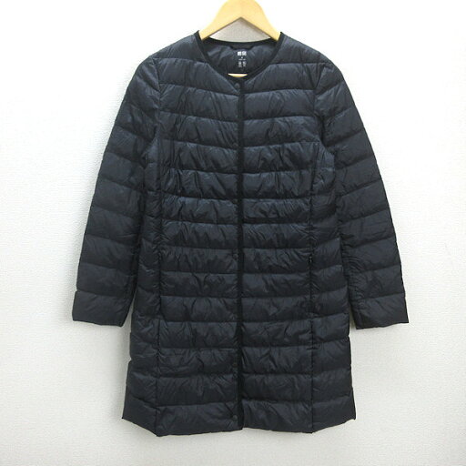 Q■ユニクロ/UNIQLO インナー ロングダウンコート■黒【レディースM】LADIES/21【中古】 Q■ユニクロ/UNIQLO インナー ロングダウンコート■黒【レディースM】LADIES/21【中古】