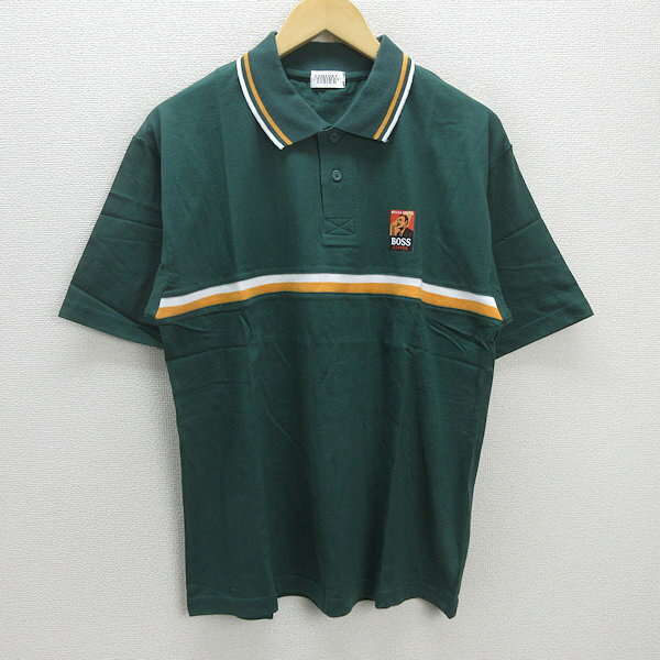 G■サントリー/SUNTORY ORIGINAL DESIGN COFFEE BOSS 半袖ポロシャツ/コットン【L程度】緑/men's/52【中..