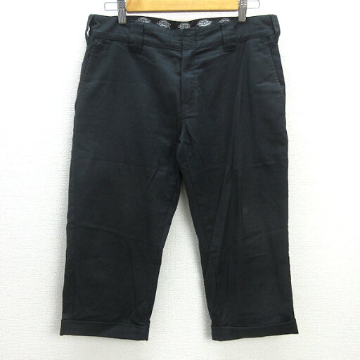 G■ディッキーズ/dickies クロップドパンツ/ワークパンツ【32】黒/men's/24【中古】■ G■ディッキーズ/dickies クロップドパンツ/ワークパンツ【32】黒/men's/24【中古】■