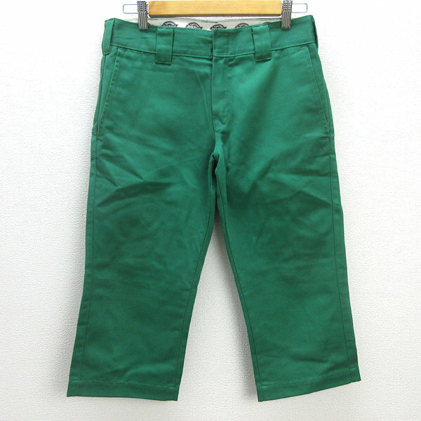 G■ディッキーズ/dickies クロップドパンツ/ワークパンツ UM874【30】緑/men's/21【中古】■