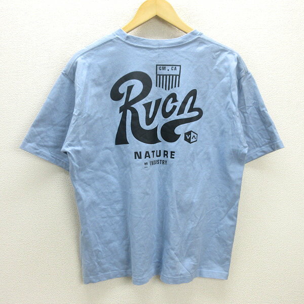G■ルーカ/RVCA バックプリントTシャツ/BE041-Z03【S】水色/men's/68【中古】■