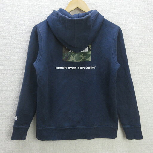 H■ノースフェイス/THE NORTH FACE NT61605Z CAMO BOX LOGO フルジップパーカ【S】紺/LADIES■6 【中古】 H■ノースフェイス/THE NORTH FACE NT61605Z CAMO BOX LOGO フルジップパーカ【S】紺/LADIES■6 【中古】