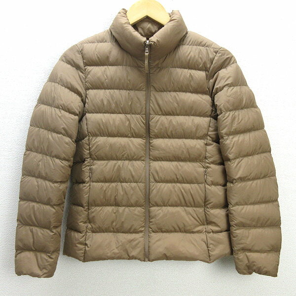 U■ユニクロ/UNIQLO ウルトラライトダウンジャケット【S】ベージュ/LADIES/k37【中古】■