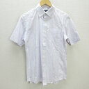 G■バーバリー/Burberry LONDON 半袖BDシャツ/コットン【M】白系/men's/36【中古】■
