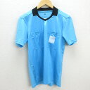 G■アディダス/adidas CLIMALITE ドライTシャツ/レフリーシャツ【S】青系/men's/103【中古】■