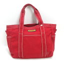 H■ミキハウス/MIKI HOUSE キャンバストートバッグ 赤 BAG 兼用■51【中古】