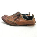 H■【41】アルフレッドバニスター/ALFREDO BANNISTER ウイングチップレザーシューズ/ベージュ/MENS■23【中古】(4)