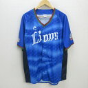 G■Majestic社製/埼玉西武ライオンズ 応援ユニフォーム/応援グッズ■青【XL】MENS/野球/115【中古】■
