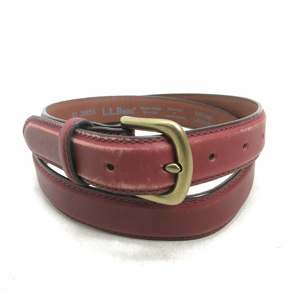 G■USA製■エルエルビーン/L.L.bean レザーベルト/12056■赤茶/men's/2【中古】■