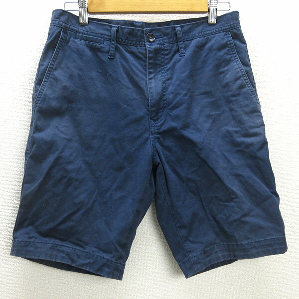 H■ナノユニバース/nano universe コットンショーツ ハーフパンツ【M】紺/MENS■82【中古】